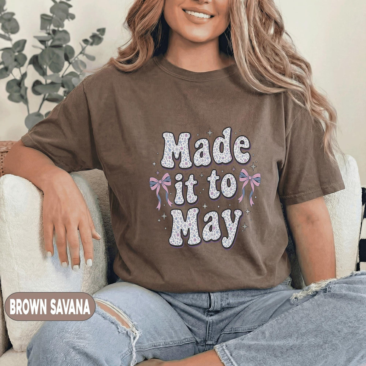 Made It To May Shirt Cute Floral Teacher Tee End of School Year Shirt Retro Bow Teacher Appreciation Gift Spring Teacher Last Day of School