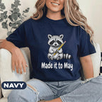 Made It To May Raccoon Shirt Cute Teacher End of School Year Tee Funny School Year Survivor Animal Top Last Day of School Shirt
