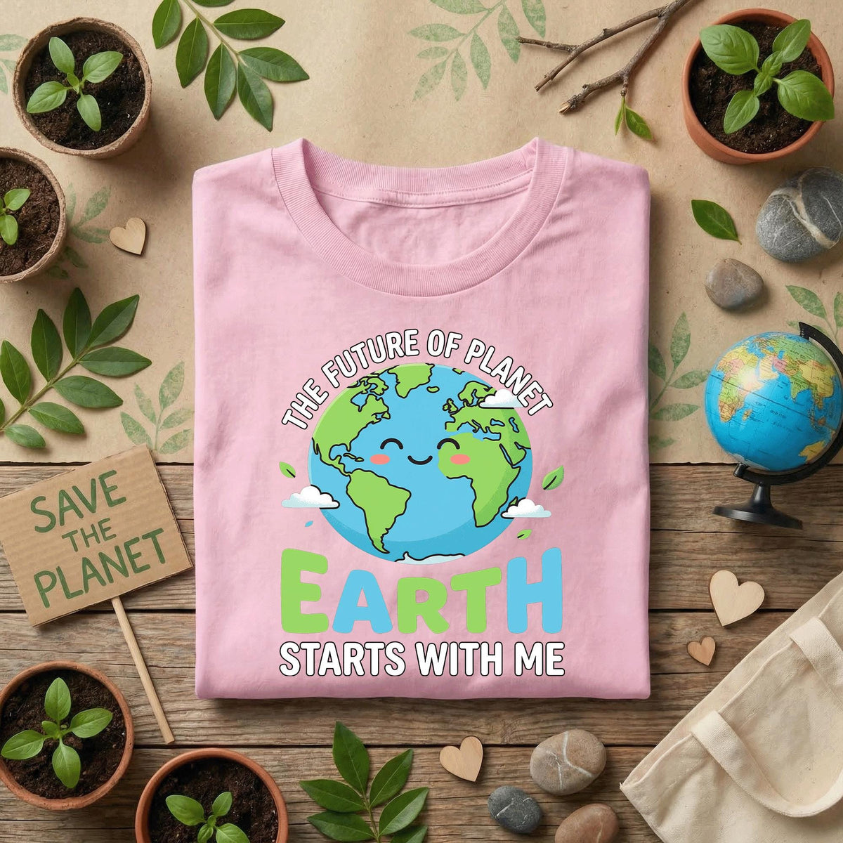 Earth Day Shirt Eco Friendly Kids Tee Save Planet Shirt The Future of Earth Starts With Me Environmental Awareness Gift Nature Lover Shirt