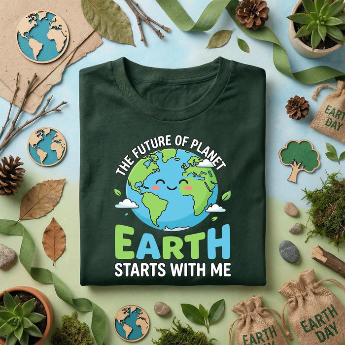 Earth Day Shirt Eco Friendly Kids Tee Save Planet Shirt The Future of Earth Starts With Me Environmental Awareness Gi...