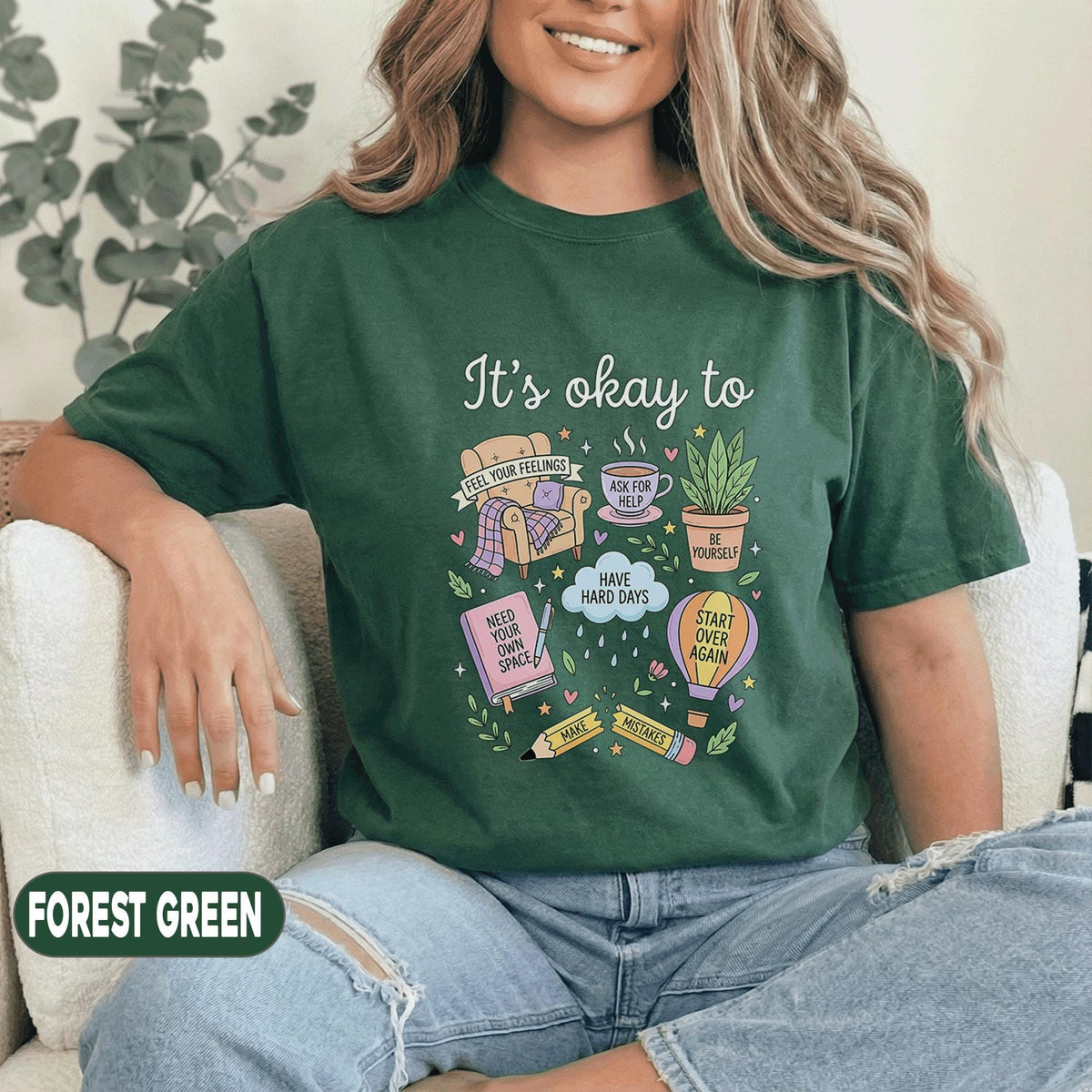 Its Okay To Mental Health Shirt Self Care Affirmation Tee Positive Reminder Shirt Inspirational Therapy Gift Mental Health Awareness T Shirt