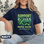 Support Squad Mental Health Awareness Shirt Green Ribbon Tee Inspirational Support Group Gift Mental Health Advocate Unisex Green T Shirt