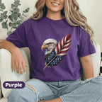 Patriotic Eagle Feather Shirt, American Flag Bald Eagle Tee, USA Independence Day T Shirt, Fourth of July Gift for 4th of July Men Women