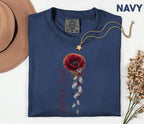 Lest We Forget Poppy Comfort Colors® Shirt, Memorial Day Tribute Tee, Falling Dog Tags, Veteran Remembrance Gift Shirt