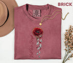 Lest We Forget Poppy Comfort Colors® Shirt, Memorial Day Tribute Tee, Falling Dog Tags, Veteran Remembrance Gift Shirt