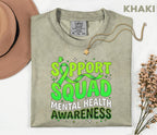 Comfort Colors® Support Squad Mental Health Awareness Shirt Green Ribbon Tee Bold Typography Advocacy Gift Support Team Mental Health Shirt