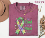 Comfort Colors® Be Kind To Your Mind Mental Health Awareness Shirt Green Ribbon Pastel Tee Inspirational Quote Support Gift Shirt