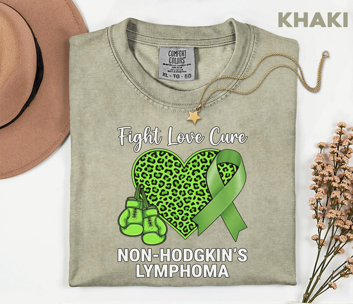 Comfort Colors® Non Hodgkins Lymphoma Support Shirt Green Ribbon Fight Love Cure Tee Cancer Awareness Gift Warrior Support Shirt