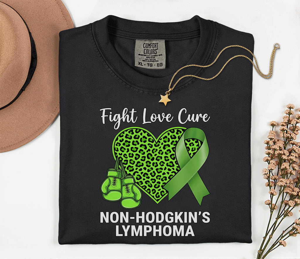 Comfort Colors® Non Hodgkins Lymphoma Support Shirt Green Ribbon Fight Love Cure Tee Cancer Awareness Gift Warrior Support Shirt