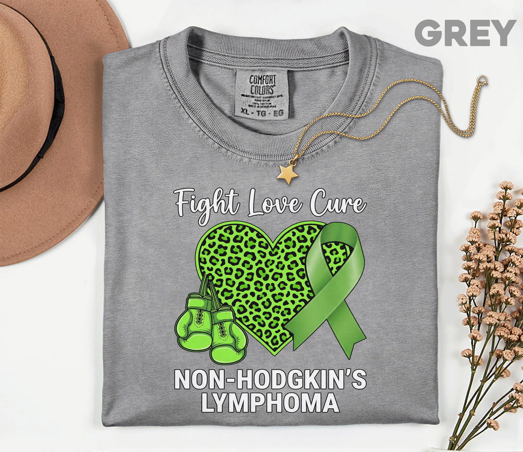 Comfort Colors® Non Hodgkins Lymphoma Support Shirt Green Ribbon Fight Love Cure Tee Cancer Awareness Gift Warrior Support Shirt