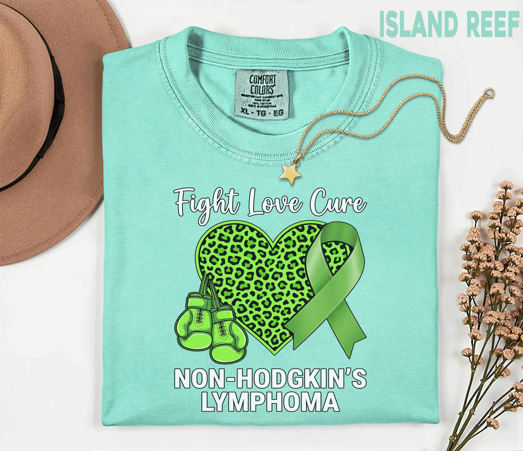 Comfort Colors® Non Hodgkins Lymphoma Support Shirt Green Ribbon Fight Love Cure Tee Cancer Awareness Gift Warrior Support Shirt