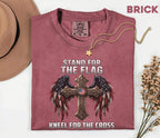 Comfort Colors® Stand For The Flag Kneel For The Cross Shirt Patriotic Christian Tee USA Faith Shirt American Religious Fourth of July 4th