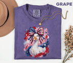 Comfort Colors® Patriotic Goose Shirt USA Flag Bow Duck Tee Fourth of July 4th Shirt Cute American Goose Independence Day Funny Animal Gift
