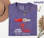Her Fight Is My Fight Stroke Awareness Shirt, Comfort Colors Stroke Support Tee, Red Ribbon Survivor Caregiver Gift Idea