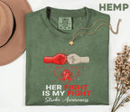 Her Fight Is My Fight Stroke Awareness Shirt, Comfort Colors Stroke Support Tee, Red Ribbon Survivor Caregiver Gift Idea