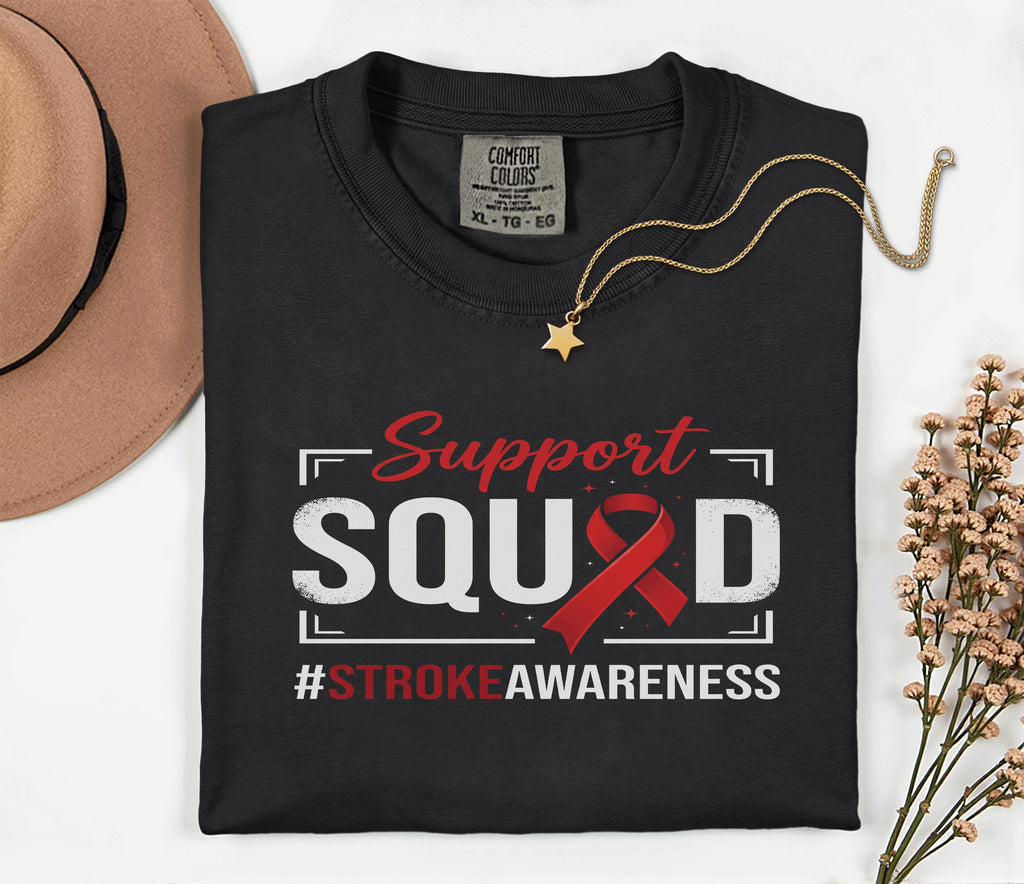 Support Squad Stroke Awareness Shirt, Comfort Colors Stroke Awareness Tee