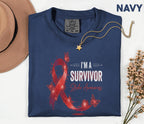 I’m A Survivor Stroke Awareness Shirt, Comfort Colors Stroke Awareness Tee, Red Ribbon Survivor Gift, Inspirational Medical Support T-Shirt