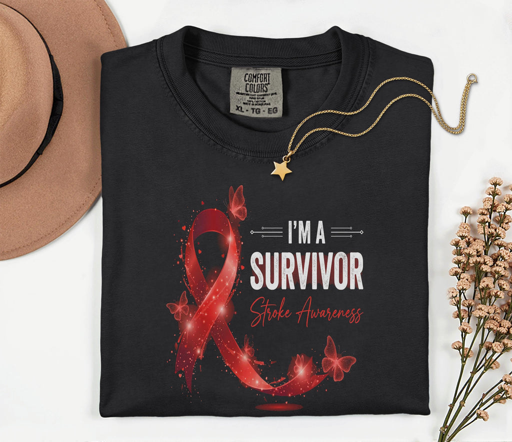 I’m A Survivor Stroke Awareness Shirt, Comfort Colors Stroke Awareness Tee