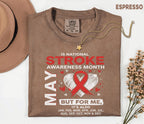Comfort Colors Stroke Awareness Month Shirt, National Stroke Awareness Month May Tee, Red Ribbon Support Shirt, Medical Awareness Gift