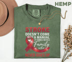 Stroke Doesn’t Come With a Manual Shirt, Comfort Colors Stroke Awareness Tee, Red Ribbon Family Support Gift, Inspirational T-Shirt