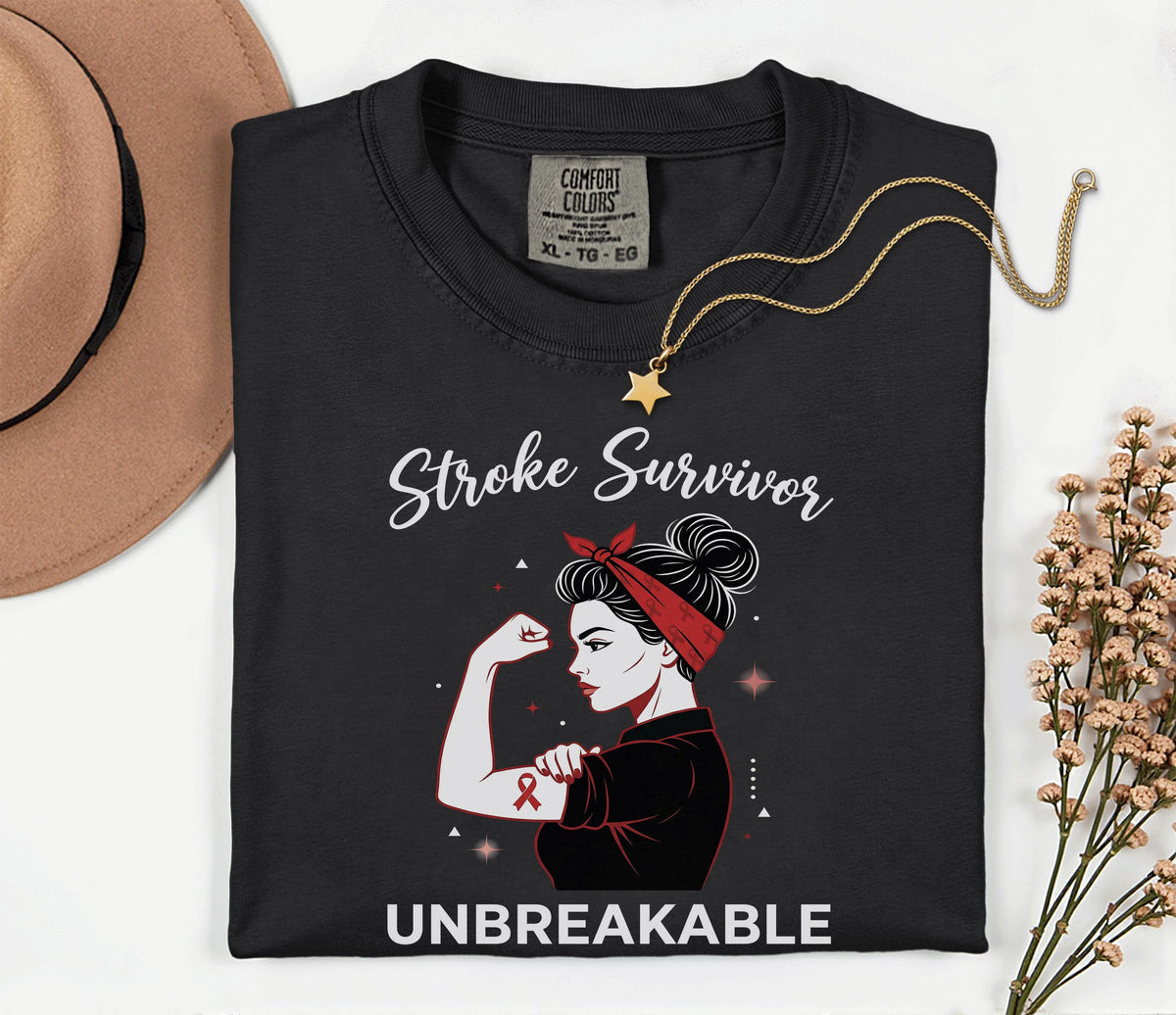 Stroke Survivor Unbreakable Shirt, Comfort Colors Stroke Awareness Tee