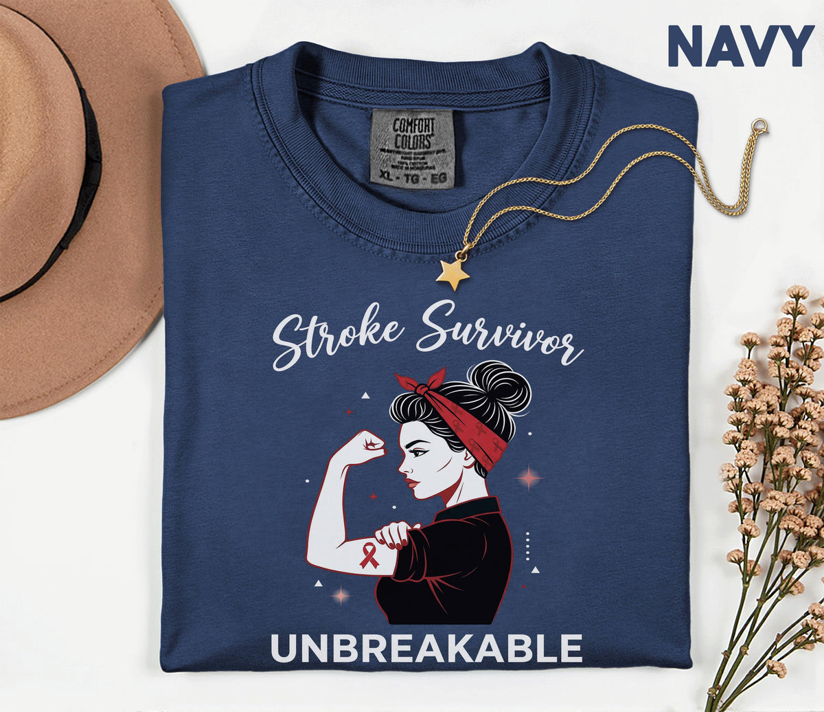 Stroke Survivor Unbreakable Shirt, Comfort Colors Stroke Awareness Tee, Strong Woman Warrior Gift, Inspirational Survivor T-Shirt