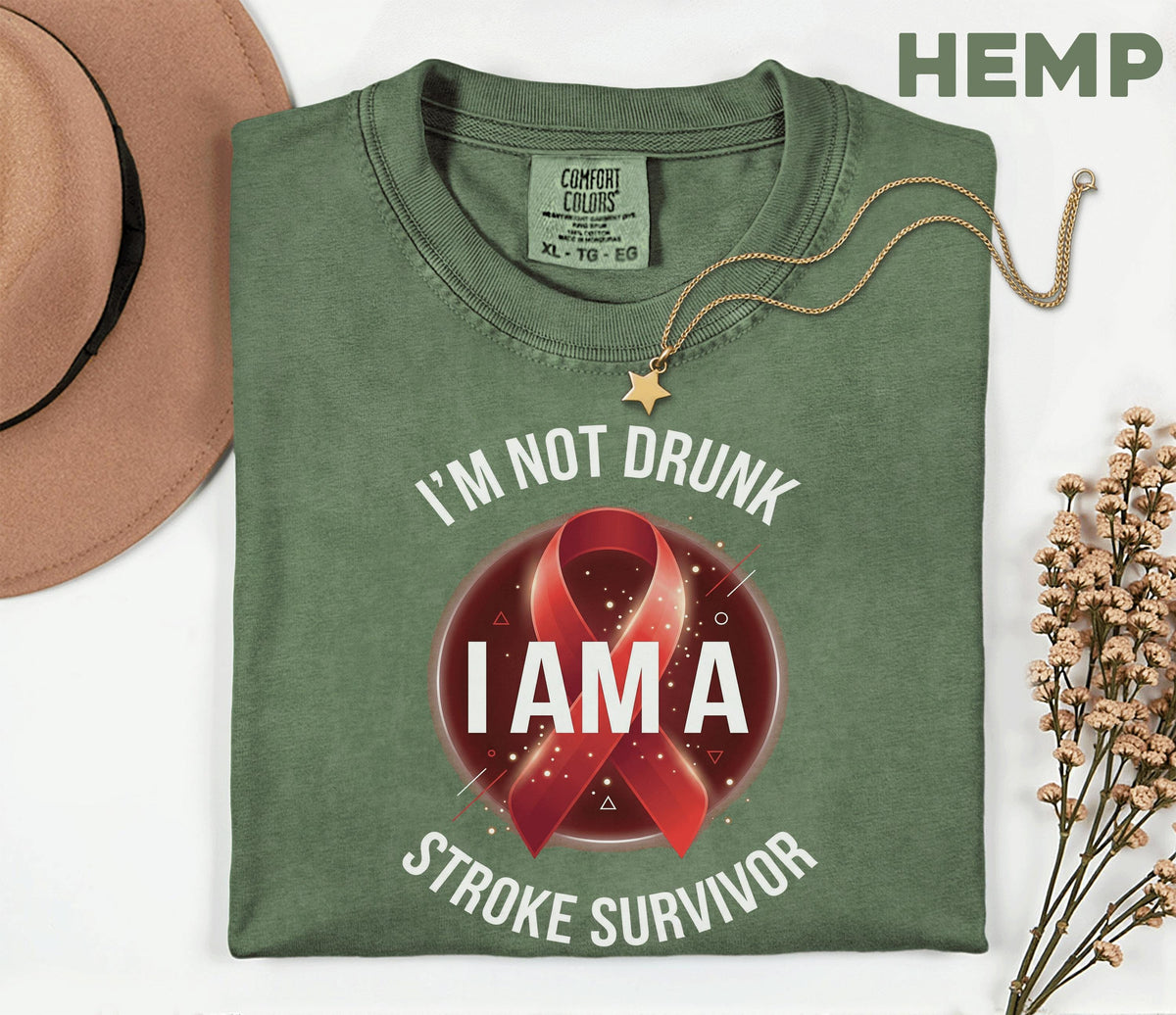 Funny Stroke Survivor Comfort Colors Shirt, I'm Not Drunk I Am A Stroke Survivor Tee, Stroke Awareness Humor Shirt, Survivor Gift