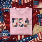 Vintage USA Patchwork Shirt Patriotic Quilt Style Tee Retro America Flag Shirt 4th of July Outfit Red White Blue Gift Idea Fourth of July