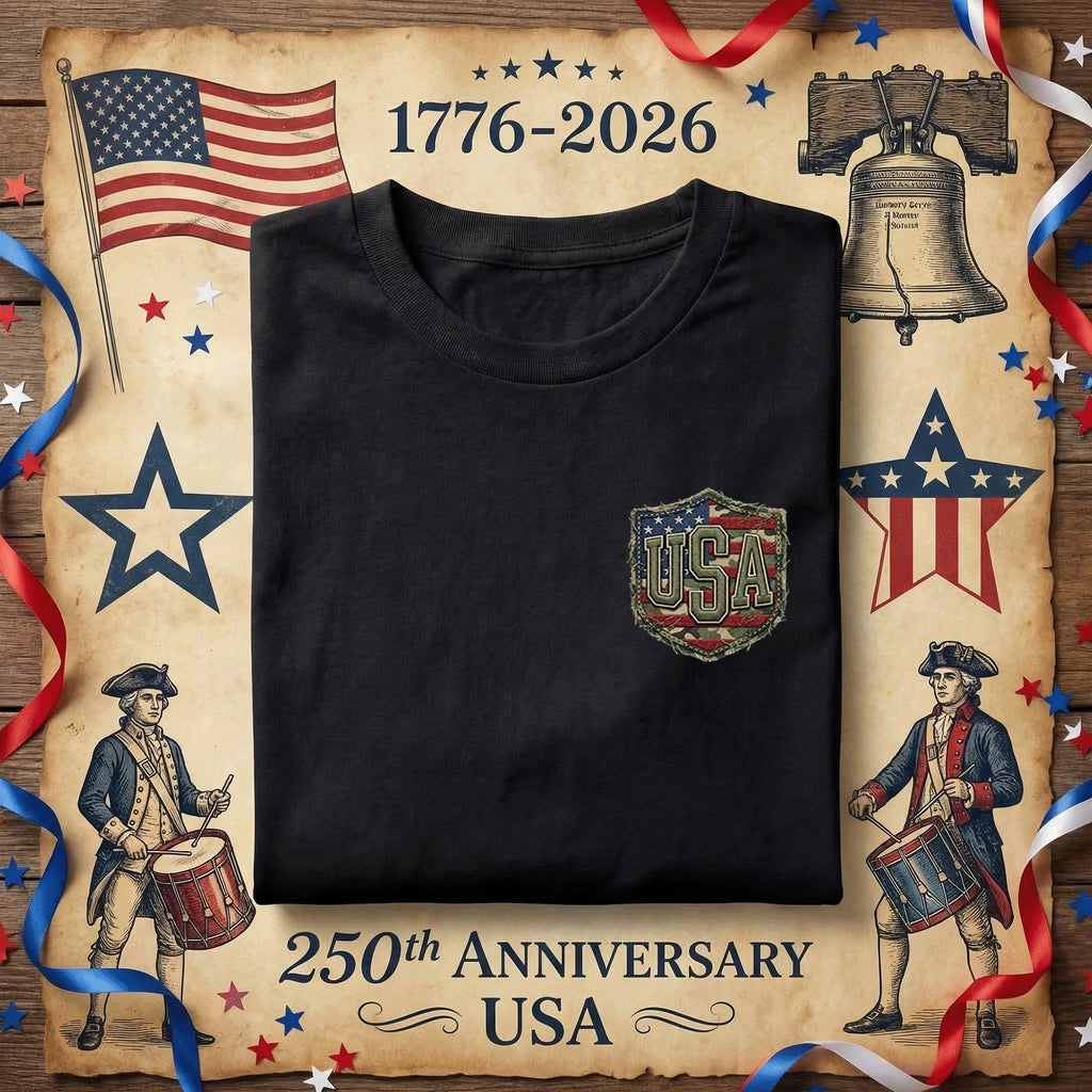 USA Pocket Patch Shirt Vintage Patriotic Minimalist Tee Small Chest Logo America Flag Shirt 4th of July Outfit Gift I...