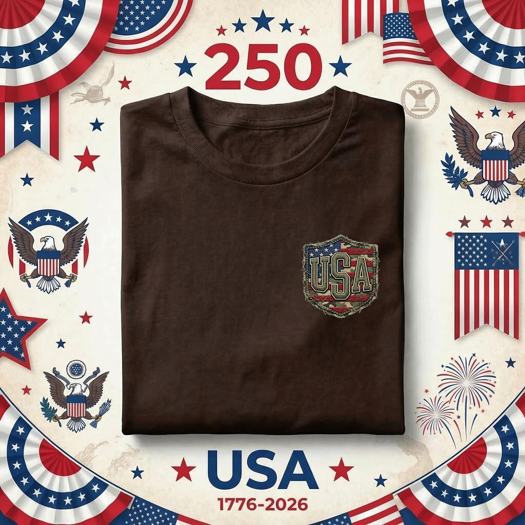 USA Pocket Patch Shirt Vintage Patriotic Minimalist Tee Small Chest Logo America Flag Shirt 4th of July Outfit Gift Idea Fourth of July