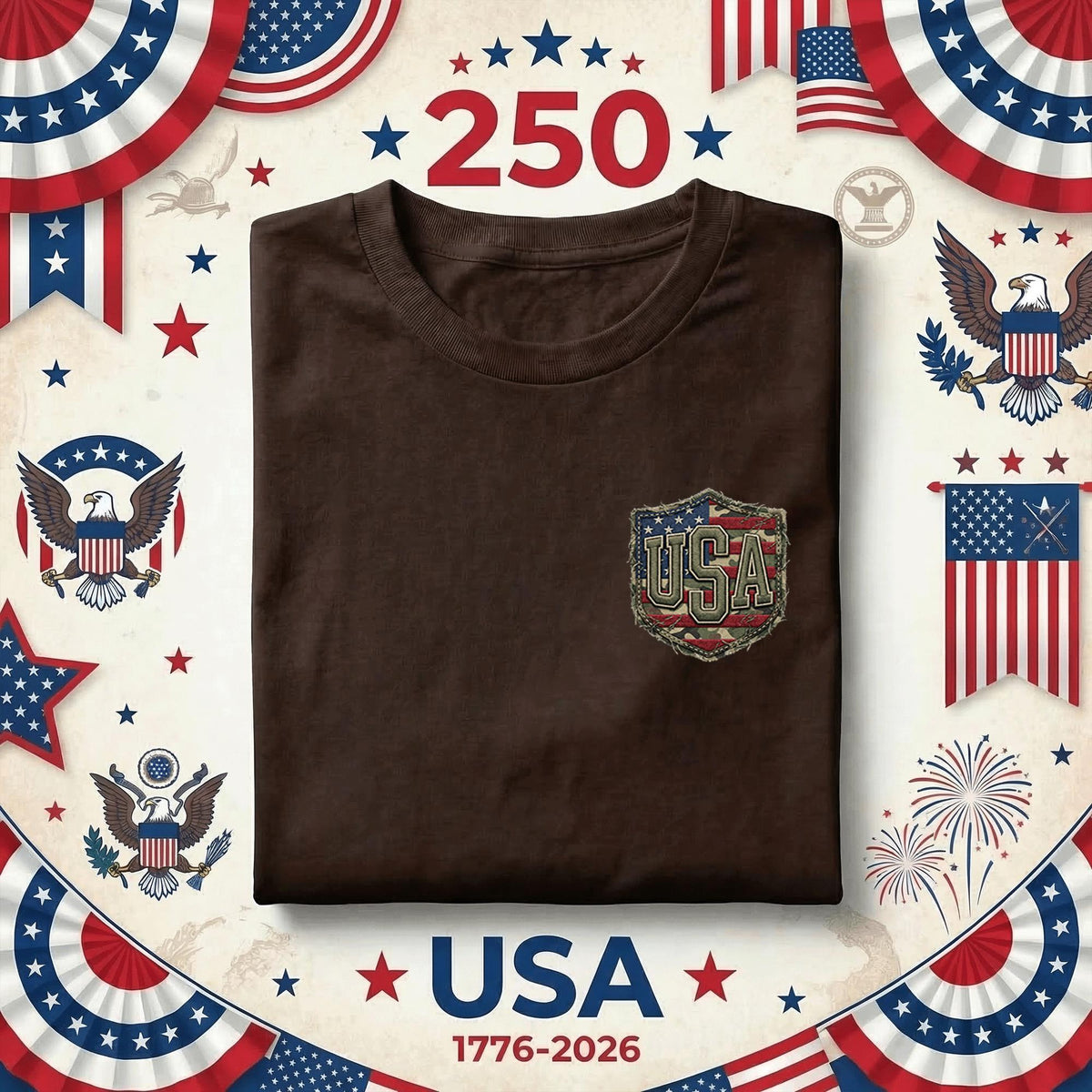 USA Pocket Patch Shirt Vintage Patriotic Minimalist Tee Small Chest Logo America Flag Shirt 4th of July Outfit Gift Idea Fourth of July