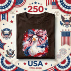 Patriotic Goose Shirt USA Flag Bow Fourth of July Shirt Cute American Goose Tee Independence Day 2026 Patriotic Animal Shirt 4th of July