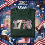 1776 Patriotic Shirt Vintage Floral Independence Day Tee USA Founding Year Shirt Fourth of July Retro American History Shirt 4th of July