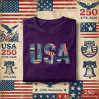 USA Patchwork Shirt Vintage American Flag Denim Style Tee Patriotic USA Shirt Fourth of July Shirt Distressed Americana Tee Gift 4th of July