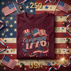 1776 Patriotic Shirt Vintage America Flag Hat Roses Tee Independence Day Shirt Fourth of July Retro USA 1776 American...