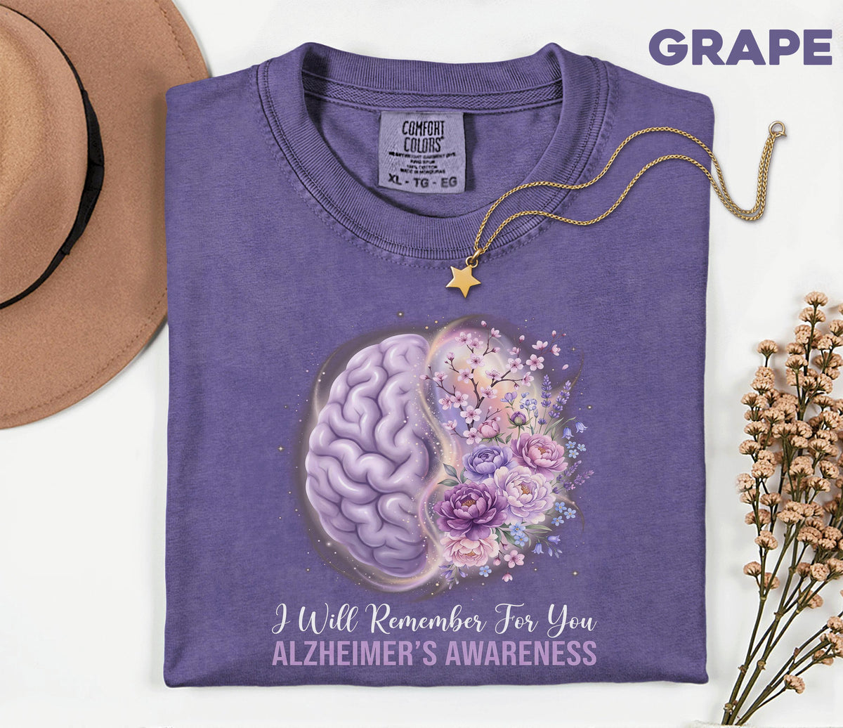 Alzheimer’s Awareness Comfort Colors Shirt, I Will Remember For You Tee