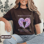 Alzheimer’s Awareness Shirt, The Heart Will Always Hold What The Mind No Longer Can Tee, Purple Angel Wings Memory Support Gift