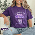 I Remember For You Alzheimer’s Awareness Shirt, Cute Purple Elephant Under Umbrella Tee