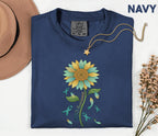Comfort Colors PTSD Awareness Shirt, Teal Ribbon Sunflower Tee, Mental Health Support Shirt, Trauma Survivor Gift, Unisex