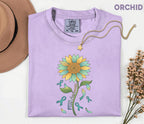 Comfort Colors PTSD Awareness Shirt, Teal Ribbon Sunflower Tee, Mental Health Support Shirt, Trauma Survivor Gift, Unisex