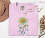 Comfort Colors PTSD Awareness Shirt, Teal Ribbon Sunflower Tee, Mental Health Support Shirt, Trauma Survivor Gift, Unisex