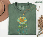 Comfort Colors PTSD Awareness Shirt, Teal Ribbon Sunflower Tee, Mental Health Support Shirt, Trauma Survivor Gift, Unisex