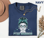 Comfort Colors® PTSD Warrior Shirt, Teal Ribbon Mental Health Awareness Tee, Trauma Survivor Gift, Strong Women Support Shirt