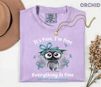Comfort Colors® PTSD Awareness Shirt, It's Fine I'm Fine Tee, Mental Health Awareness Shirt, Teal Ribbon Trauma Survivor Gift