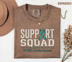 Comfort Colors PTSD Awareness Support Squad Shirt, Matching Teal Ribbon Mental Health Tee, Team Trauma Survivor Support Gift, Advocacy Shirt