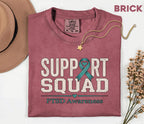 Comfort Colors PTSD Awareness Support Squad Shirt, Matching Teal Ribbon Mental Health Tee, Team Trauma Survivor Support Gift, Advocacy Shirt
