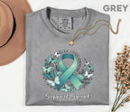 Comfort Colors® PTSD Awareness Support Squad Shirt, Matching Teal Ribbon Butterfly Mental Health Tee, Group Trauma Survivor Support Gift