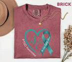 Comfort Colors® PTSD Awareness Shirt, Teal Ribbon Heartbeat Tee, No One Fights Alone Mental Health Support Shirt, Trauma Survivor Gift