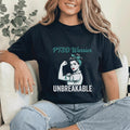 PTSD Warrior Unbreakable Shirt, Teal Ribbon Mental Health Awareness T-Shirt