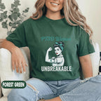 PTSD Warrior Unbreakable Shirt, Teal Ribbon Mental Health Awareness T-Shirt, Strong Survivor Feminist Tee, Trauma Support Gift